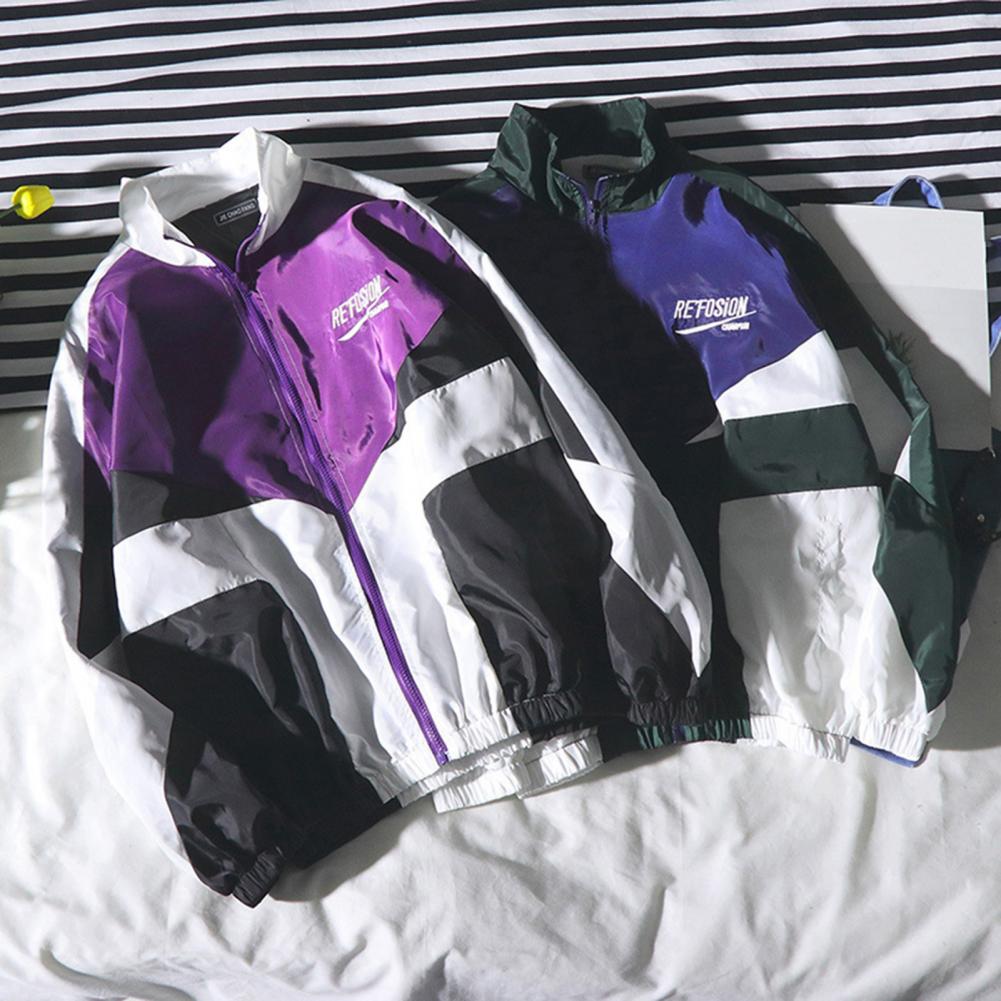 Varsity Jacket Letterman - 용수철 레터 자수 봄버 재킷, 대학