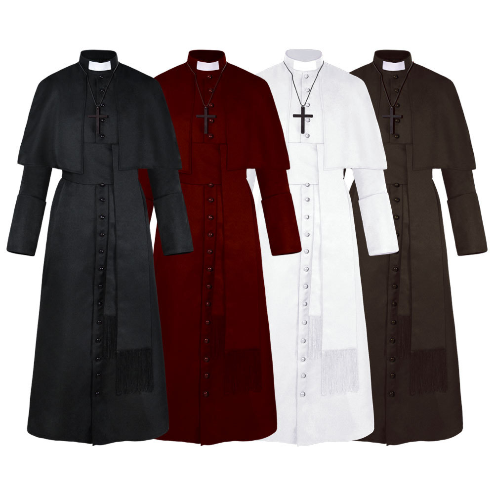 Mens Fashion Jumpsuit - 남성용 할로윈 사제 코스튬 중세 코스프레