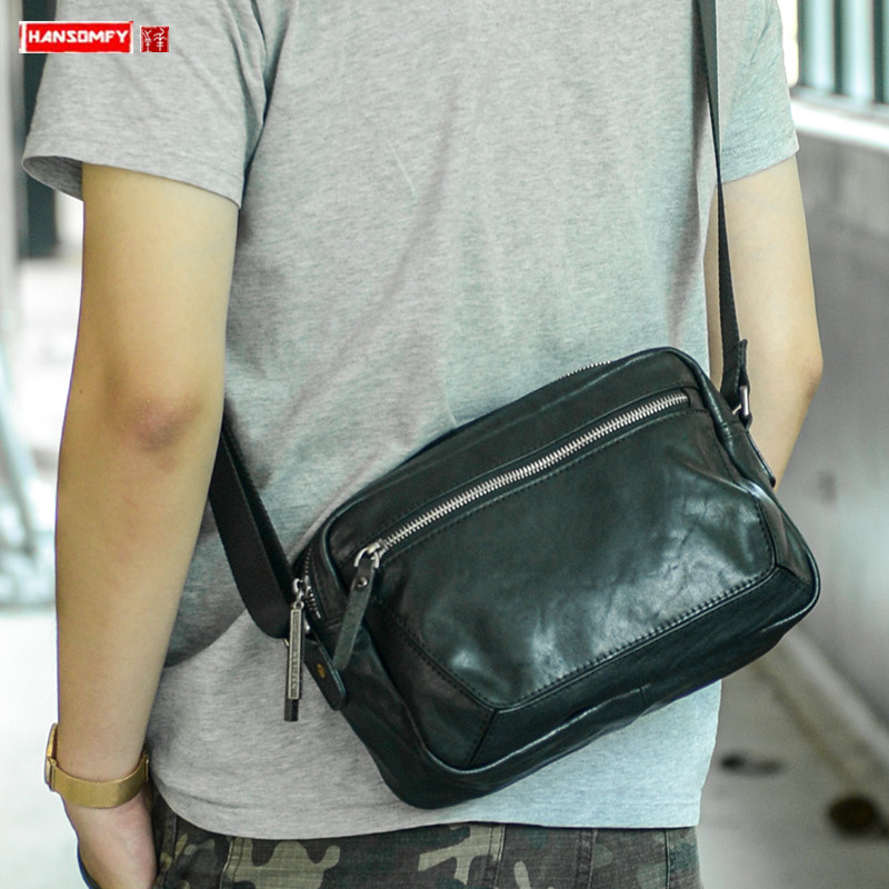 Yellow Men'S Fashion - 남성용 가죽 숄더백, 헤드 레이어 소가죽,