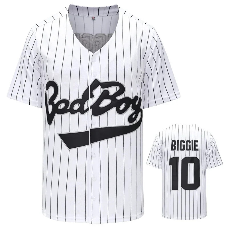 Mens Fashion Baseball Jersey - 영화 # 10 Bad Boy BIGGIE