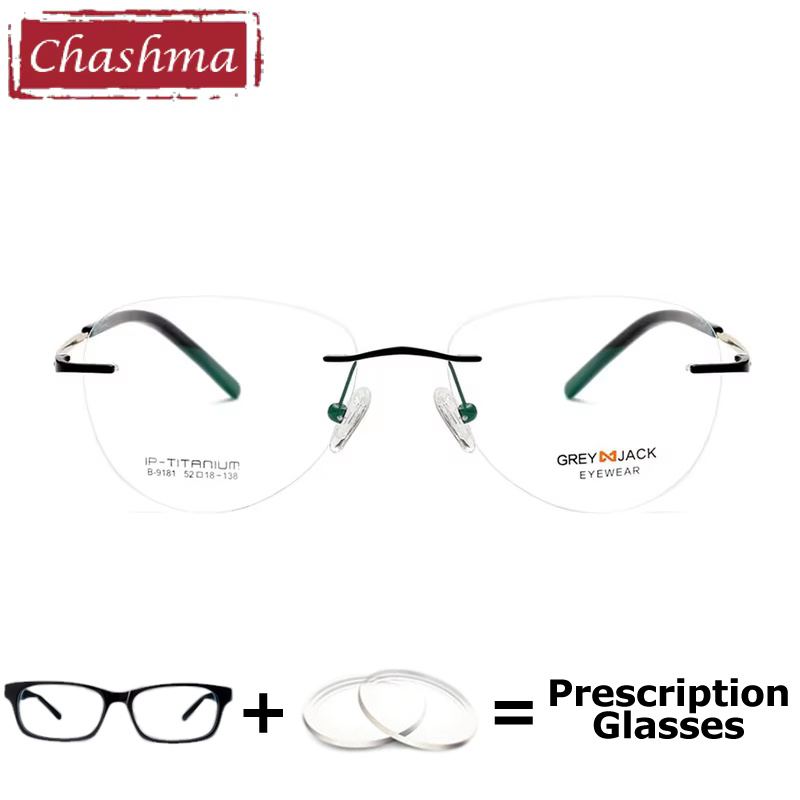 Men'S Fashion Rimless Glasses - Chashma 우아한 무테 안경 처방 안경