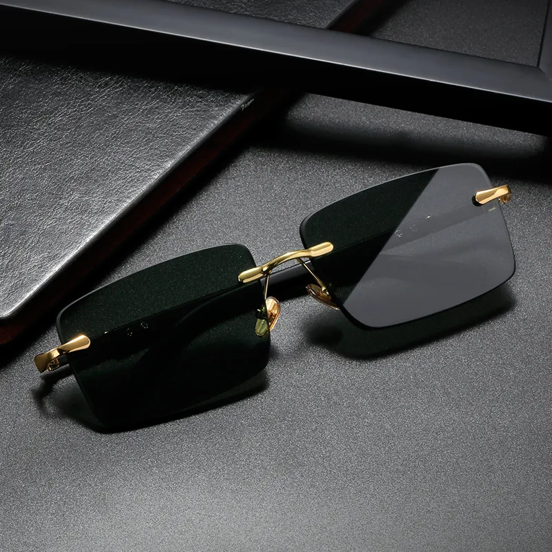 Men'S Fashion Rimless Glasses - 패션 직사각형 선글라스 남성 여성 블루라이트