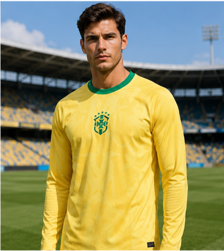Mens Fashion Trends 2026 - 브라질 2026 기념판 3D 프린팅 긴팔