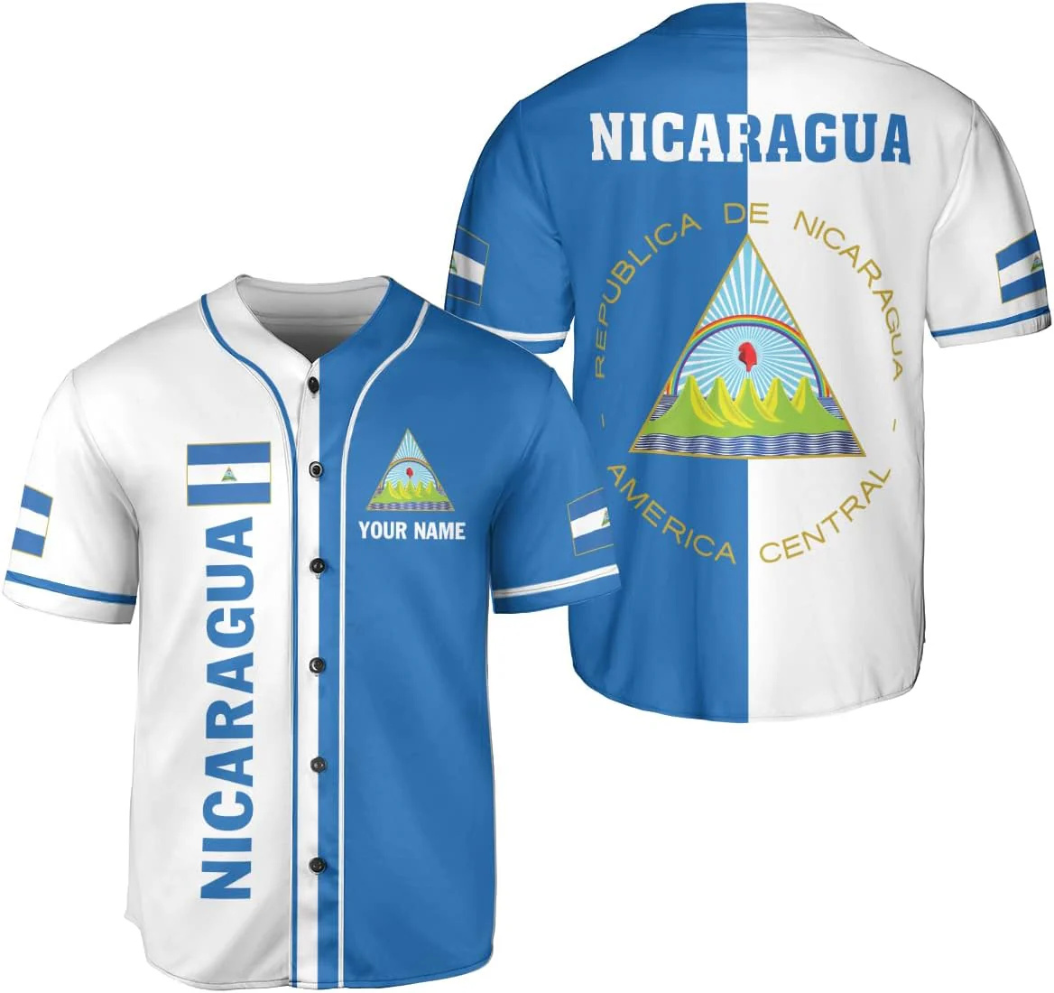 개인 맞춤 이름 니카라과 디자인 패턴 3D 프린팅 패션 - Mens Fashion Baseball Jersey 리뷰 및 가격