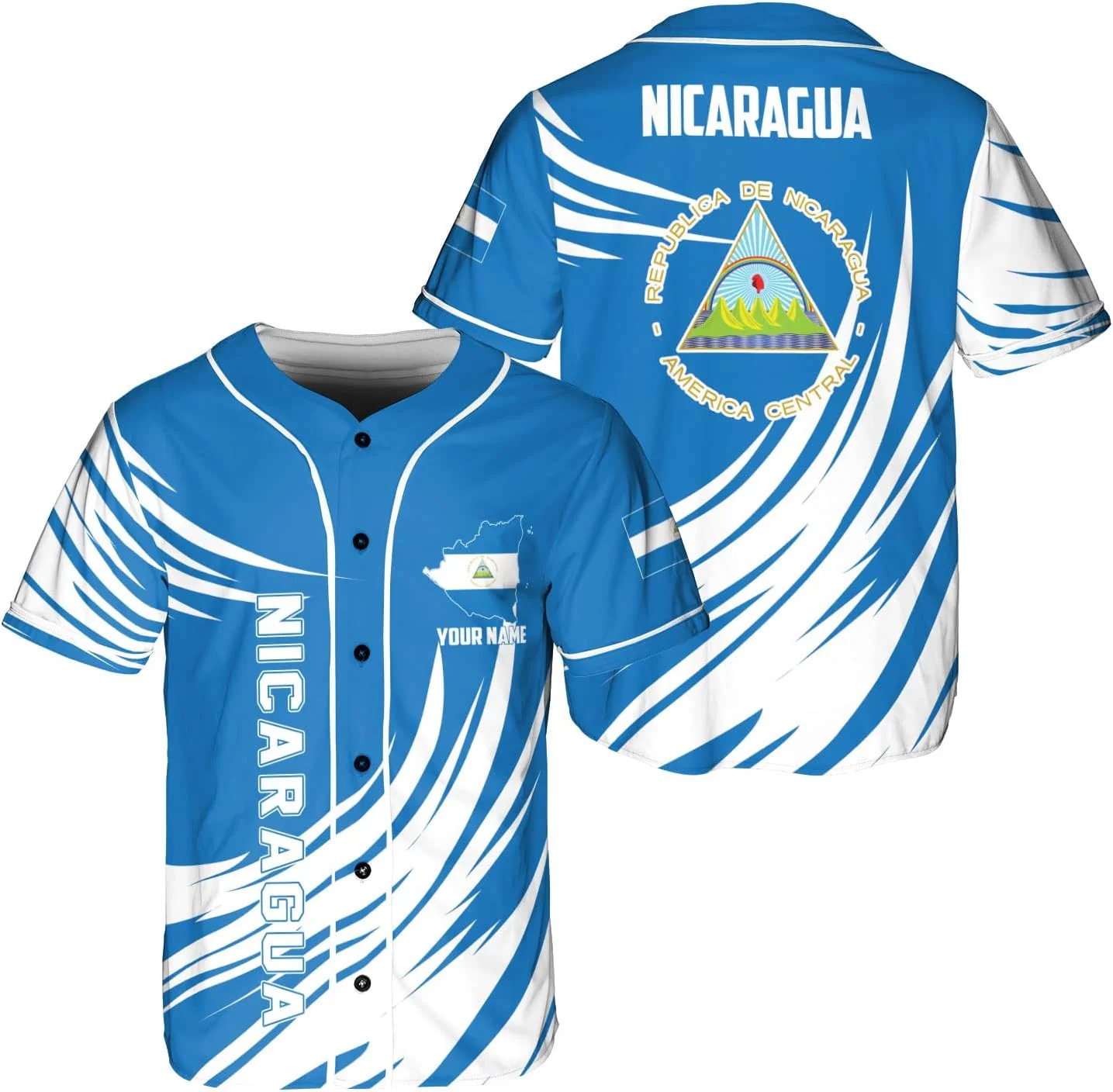 개인 맞춤 이름 니카라과 디자인 패턴 3D 프린팅 패션 - Mens Fashion Baseball Jersey 리뷰 및 가격