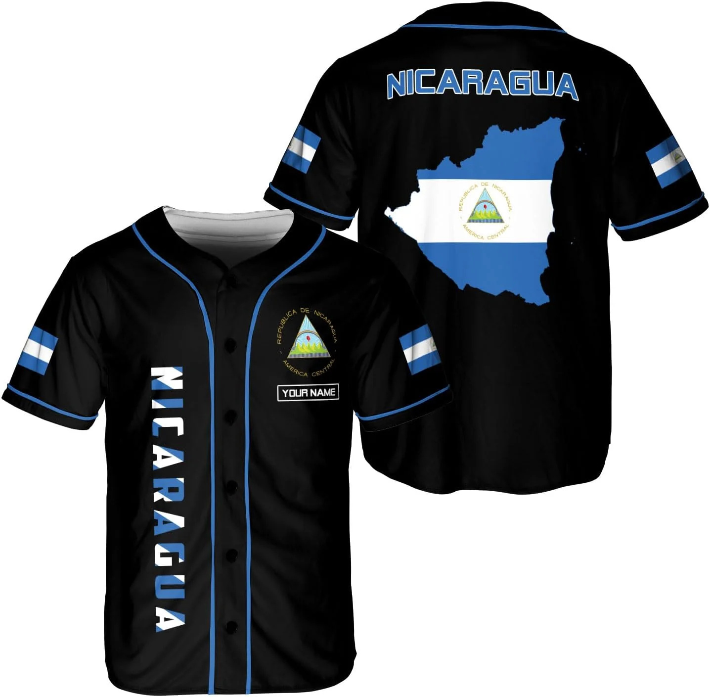 개인 맞춤 이름 니카라과 디자인 패턴 3D 프린팅 패션 - Mens Fashion Baseball Jersey 리뷰 및 가격