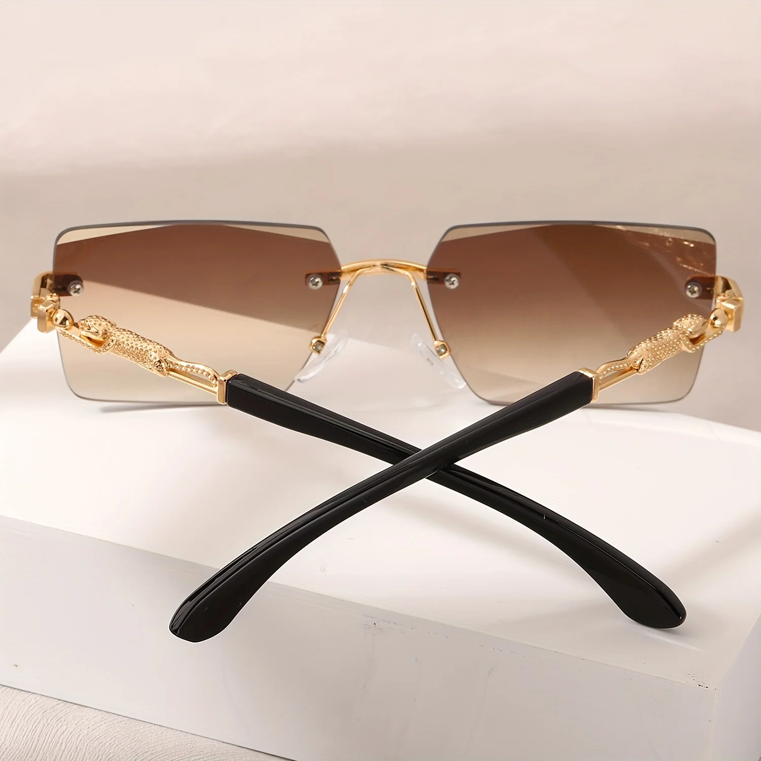 1pc 무테 선글라스 직사각형 여성 남성용 선글라스 여 - Men'S Fashion Rimless Glasses 리뷰 및 가격