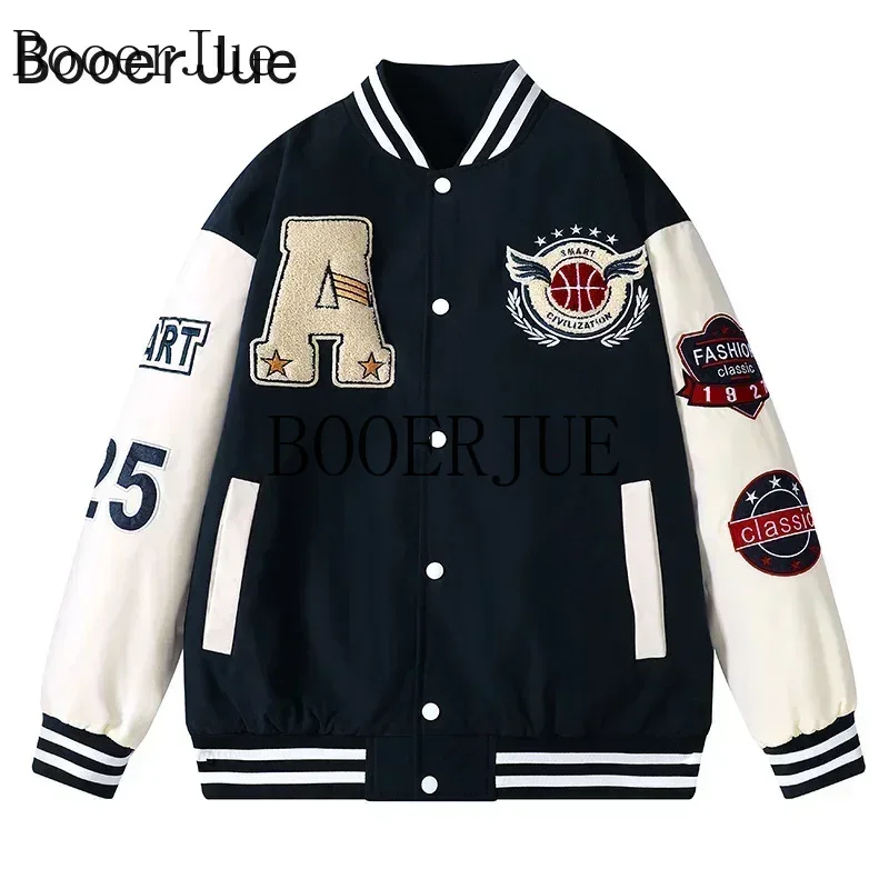 스포츠 러닝 레터 패치워크 인조가죽 봄버 코트 힙합 스 - Varsity Jacket Letterman 리뷰 및 가격