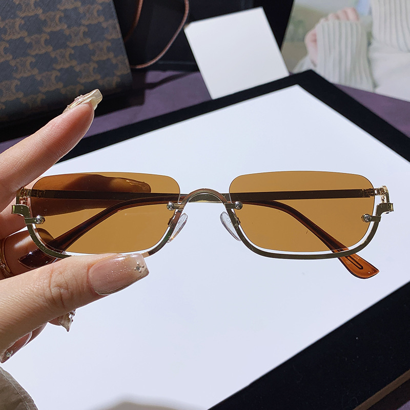 무테 선글라스 UV400 패션 사각 메탈 안경 남녀 디 - Men'S Fashion Rimless Glasses 리뷰 및 가격