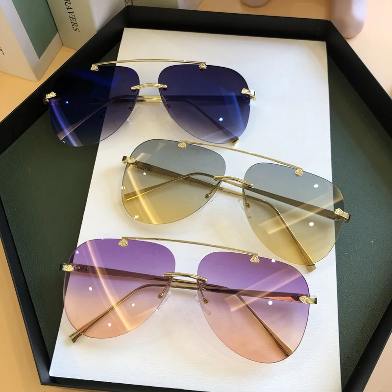 남성용 빈티지 무테 합금 항공 파일럿 선글라스 브랜드  - Men'S Fashion Rimless Glasses 리뷰 및 가격