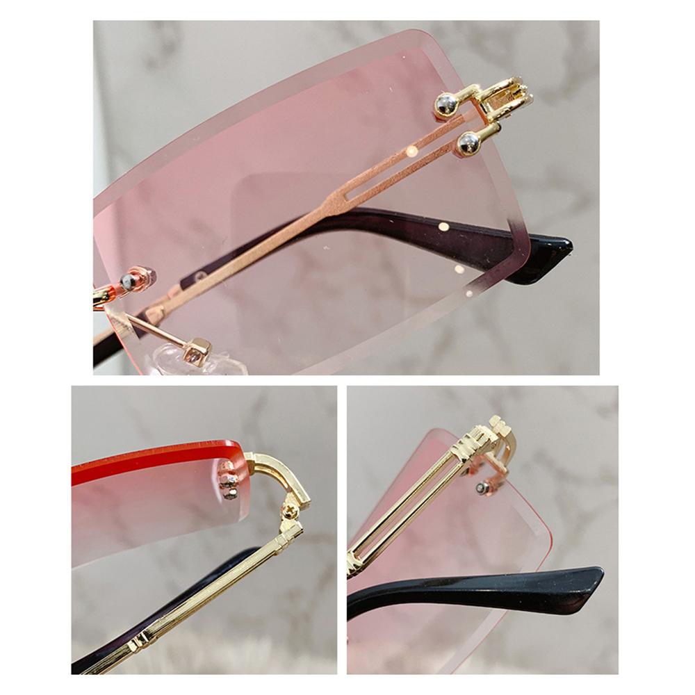 여성용 무테 직사각형 선글라스, 빈티지 쉐이드, 패션  - Men'S Fashion Rimless Glasses 리뷰 및 가격