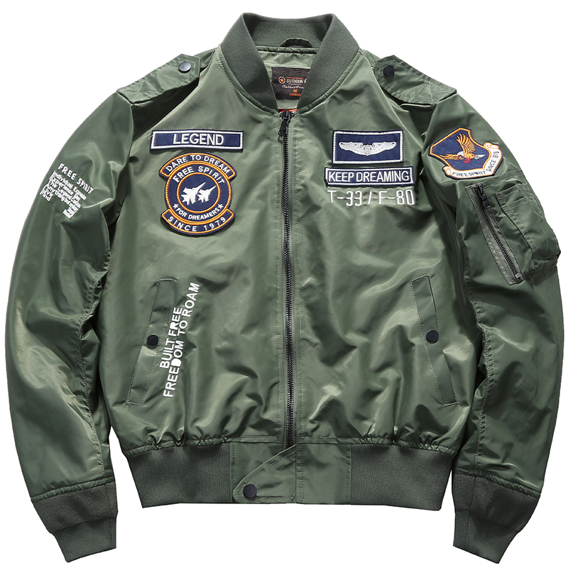 남자 봄 전술 육군 MA-1 비행 폭격기 재킷 남자 야 - Varsity Jacket Letterman 리뷰 및 가격