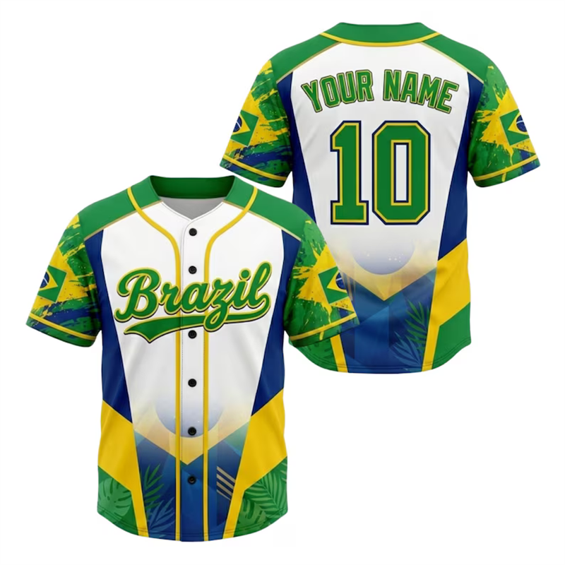 남성용 패션 브라질 야구 저지, 맞춤 이름 및 번호 3 - Mens Fashion Baseball Jersey 리뷰 및 가격
