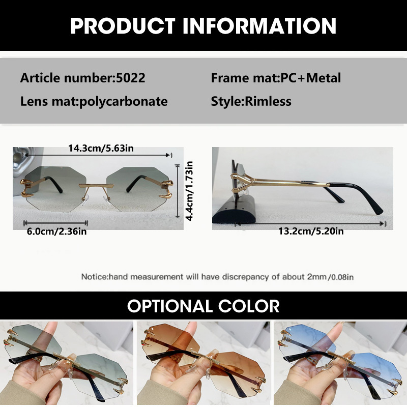 패션 다각형 무테 선글라스 남성 여성 럭셔리 브랜드 그 - Men'S Fashion Rimless Glasses 리뷰 및 가격