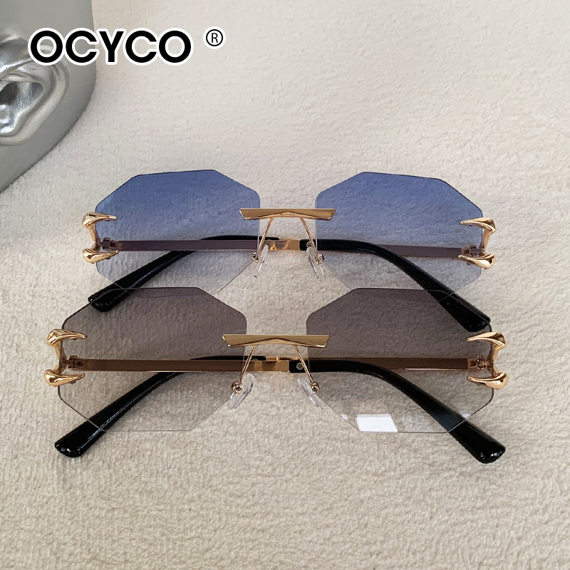 패션 다각형 무테 선글라스 남성 여성 럭셔리 브랜드 그 - Men'S Fashion Rimless Glasses 리뷰 및 가격