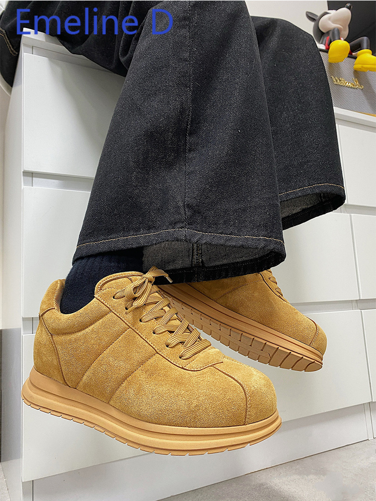 노란색 두꺼운 밑창 레이스업 브레드 슈즈 패셔너블한 라 - Yellow Men'S Fashion 리뷰 및 가격