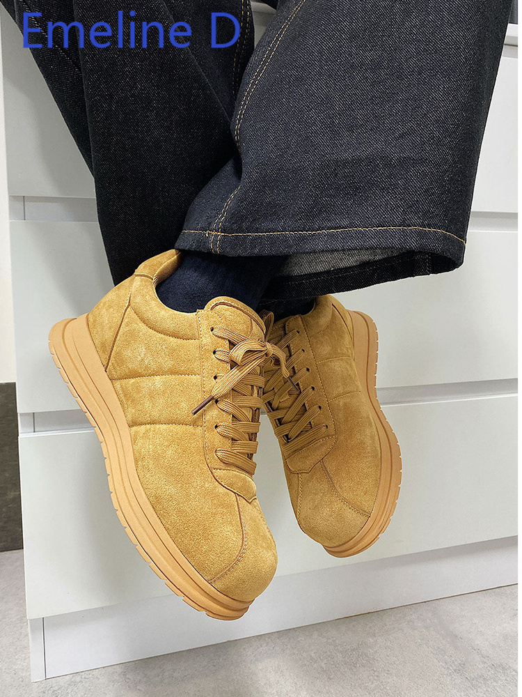 노란색 두꺼운 밑창 레이스업 브레드 슈즈 패셔너블한 라 - Yellow Men'S Fashion 리뷰 및 가격