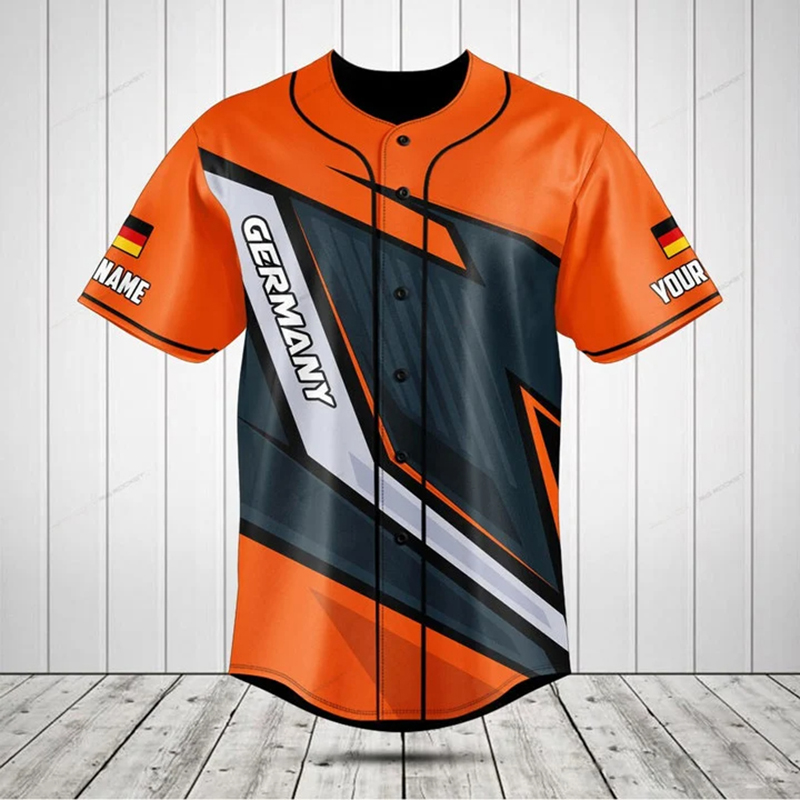 개인화 된 독일 방패 그래픽 버튼 셔츠 여름 캐주얼 소 - Mens Fashion Baseball Jersey 리뷰 및 가격