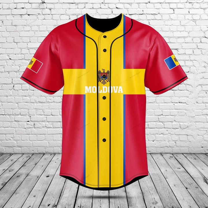 맞춤 이름 몰도바 국기 그래픽 버튼 셔츠 여름 캐주얼  - Mens Fashion Baseball Jersey 리뷰 및 가격