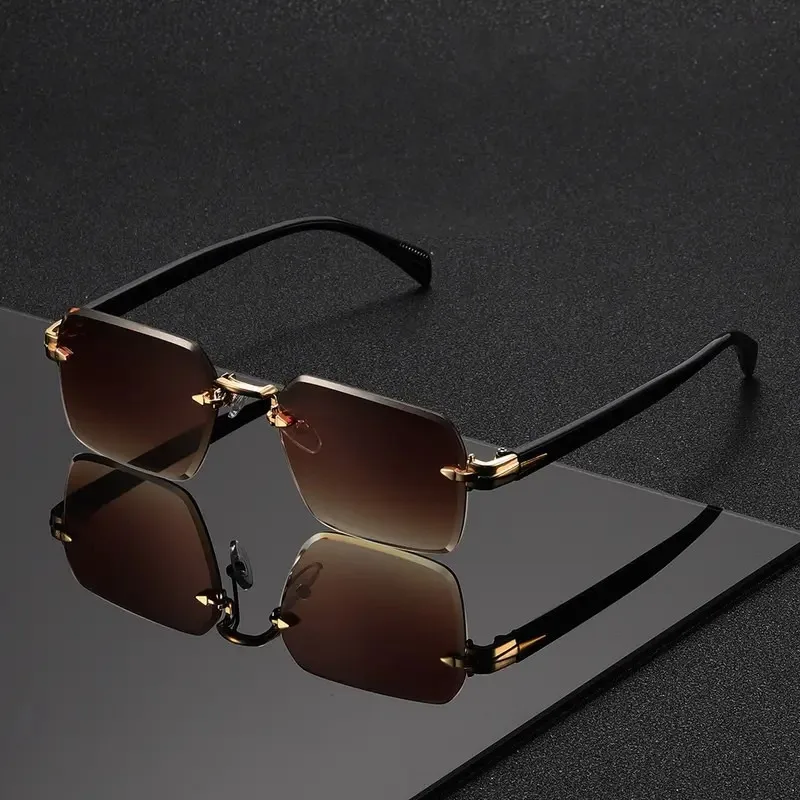 무테 선글라스 직사각형 패션 인기 여성 남성용 쉐이드  - Men'S Fashion Rimless Glasses 리뷰 및 가격