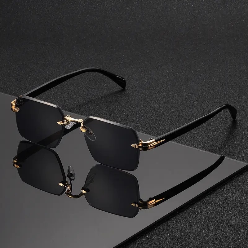 무테 선글라스 직사각형 패션 인기 여성 남성용 쉐이드  - Men'S Fashion Rimless Glasses 리뷰 및 가격