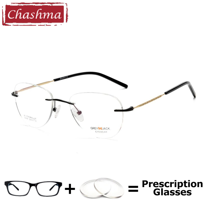 Chashma 우아한 무테 안경 처방 안경 근시 안경  - Men'S Fashion Rimless Glasses 리뷰 및 가격