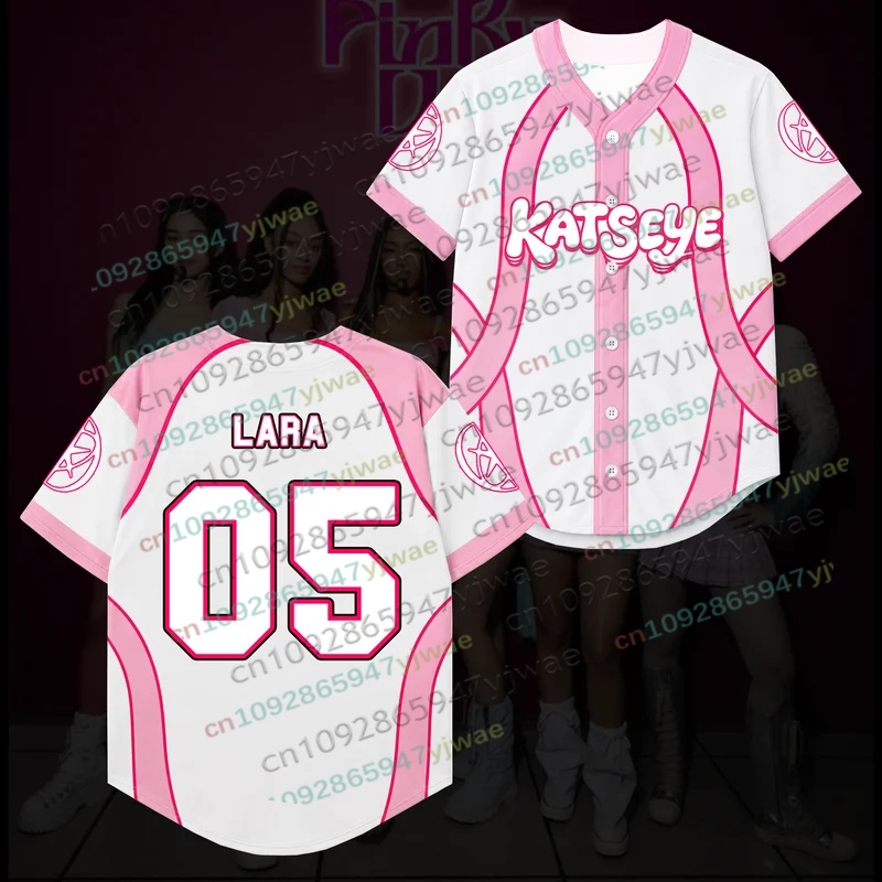 캔디 핑크 캣아이 와일드월드 투어 LARA 야구 저지  - Mens Fashion Baseball Jersey 리뷰 및 가격