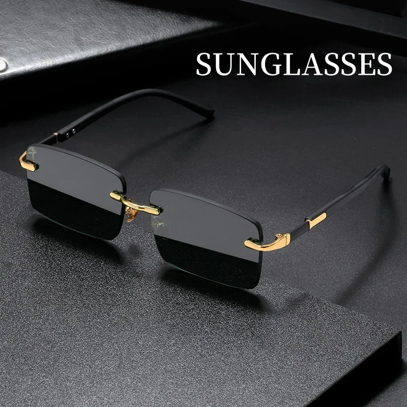 패션 직사각형 선글라스 남성 여성 블루라이트 차단 눈  - Men'S Fashion Rimless Glasses 리뷰 및 가격