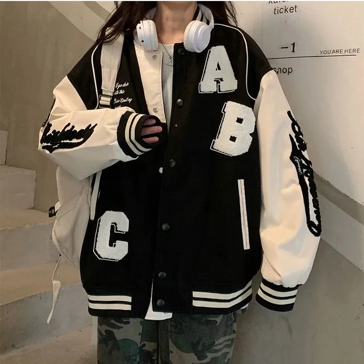 Y2k Lamb Wool Bomber Jacket 여성 - Varsity Jacket Letterman 리뷰 및 가격