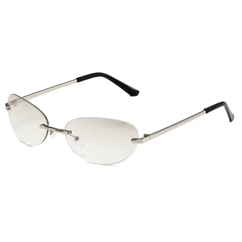 남성 여성을위한 무테 타원형 선글라스 패션 UV400  - Men'S Fashion Rimless Glasses 리뷰 및 가격