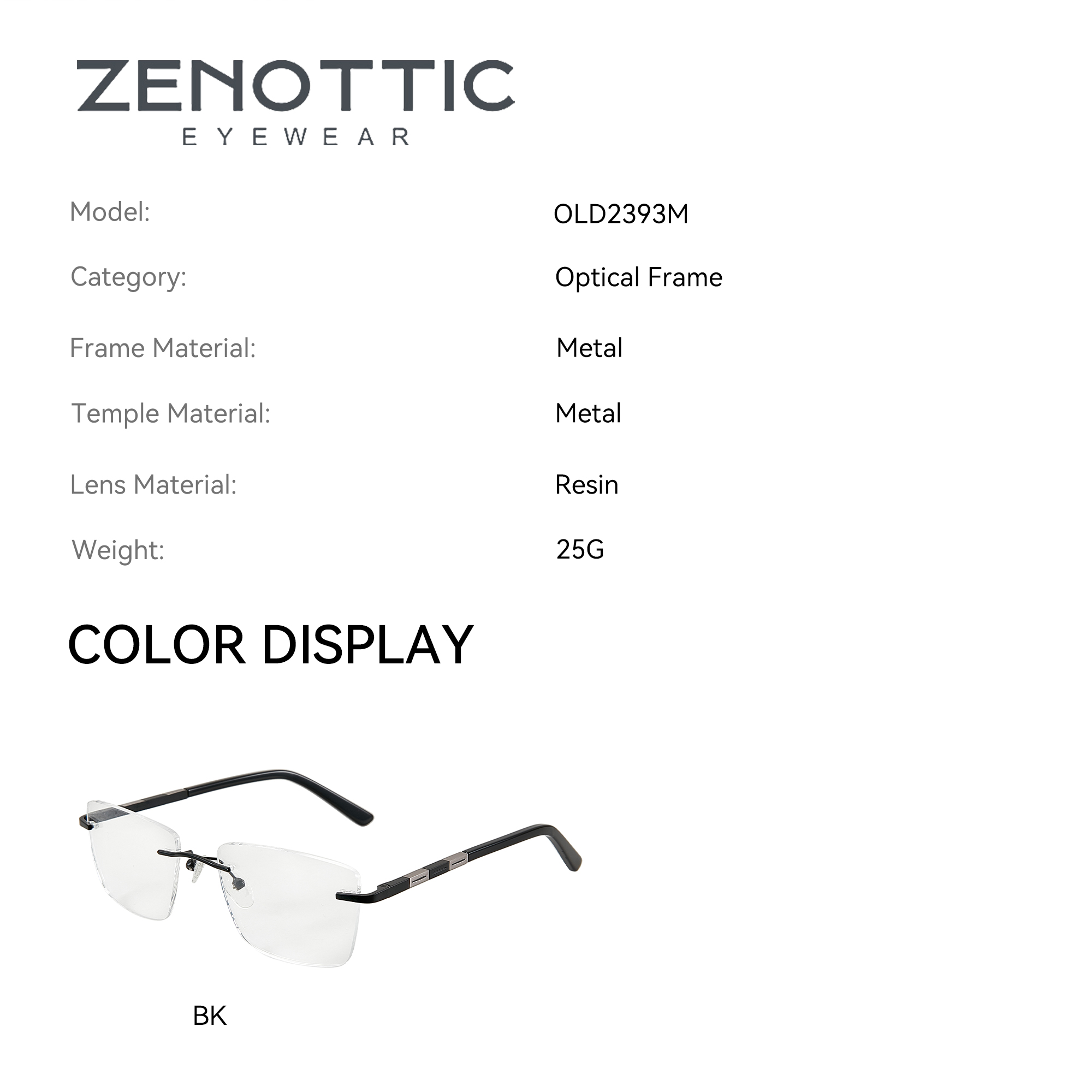 ZENOTTIC M 사이즈 남성용 패션 직사각형 처방  - Men'S Fashion Rimless Glasses 리뷰 및 가격