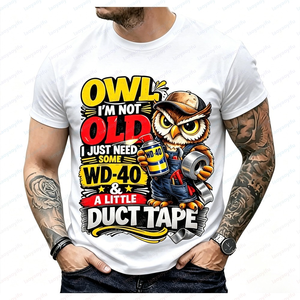 패션 남성용 여름 반팔 티셔츠 Owl I'm Not O - Mens Fashion In 40S 리뷰 및 가격