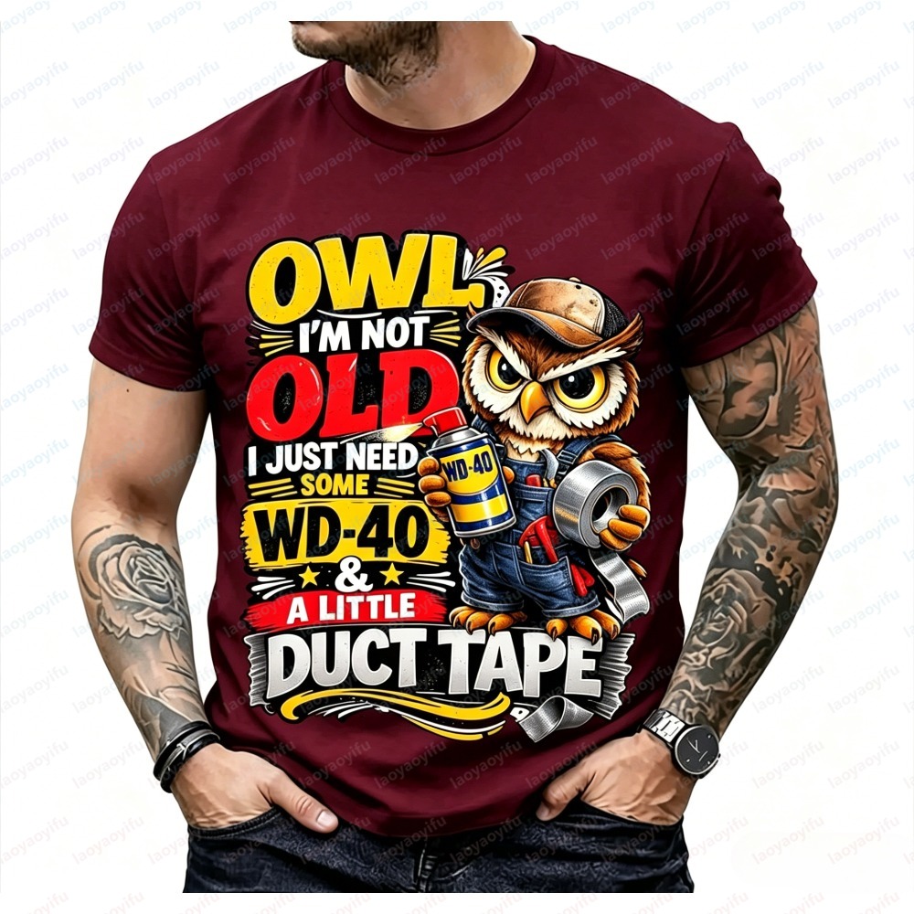 패션 남성용 여름 반팔 티셔츠 Owl I'm Not O - Mens Fashion In 40S 리뷰 및 가격