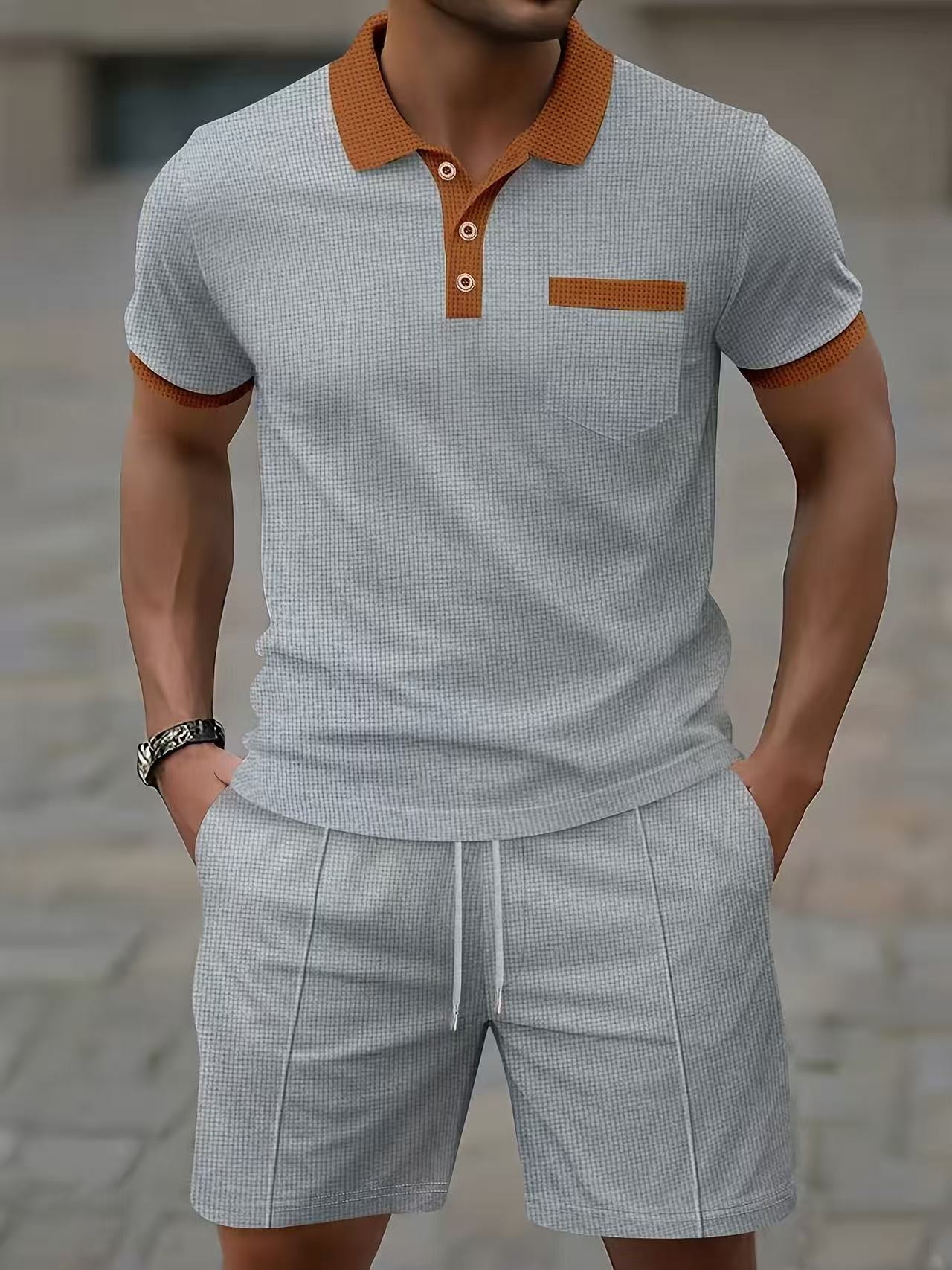 베스트셀러 남성 여름 반팔 셔츠 티셔츠 폴로 반바지 세 - Men'S Fashion Looks 리뷰 및 가격