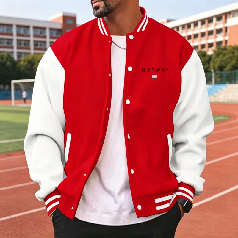 남성용 와인 레드 화이트 컬러 블록 바시티 재킷 스트라 - Varsity Jacket Letterman 리뷰 및 가격