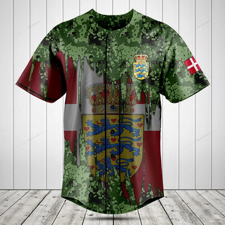 맞춤 이름 덴마크 국기 그래픽 버튼 셔츠 여름 캐주얼  - Mens Fashion Baseball Jersey 리뷰 및 가격